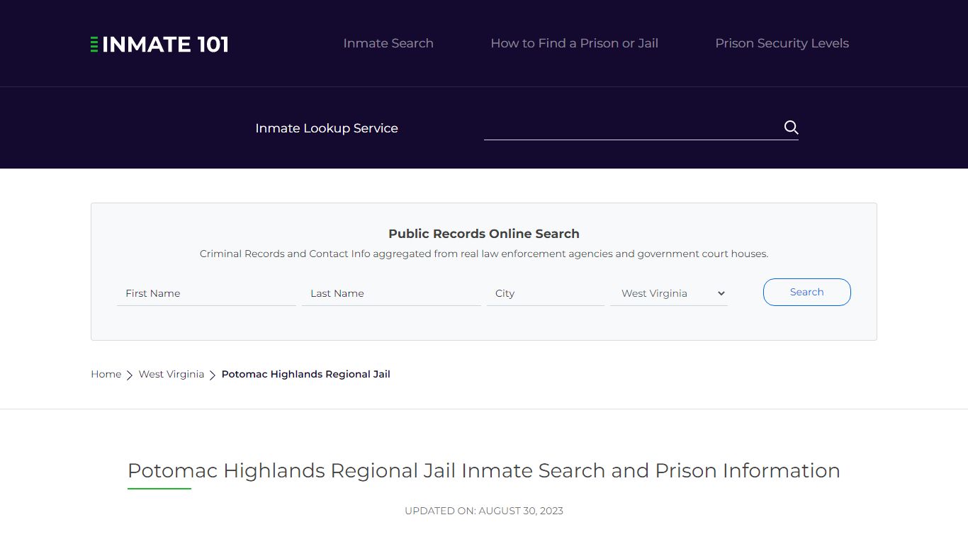 Potomac Highlands Regional Jail Inmate Search, Visitation, Phone no ...